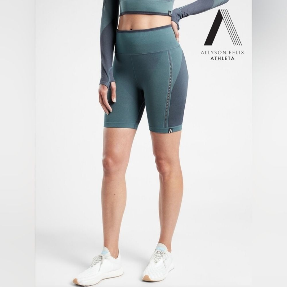 Athleta X Allyson Felix | Legend Seamless Shine Bike Short High Waist Women's S